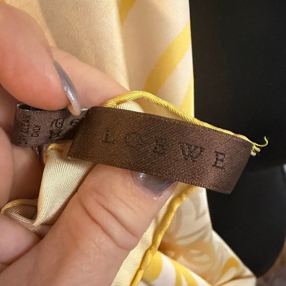 Loewe Yellow and Cream Silk Scarf - Picture 3 of 4